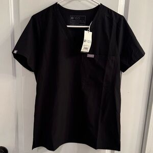 Figs Catarina FREEx One-Pocket Scrub Top Black Small NEW WITH TAGS